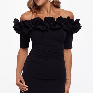 Elegant Black Off-Shoulder Maxi Dress
